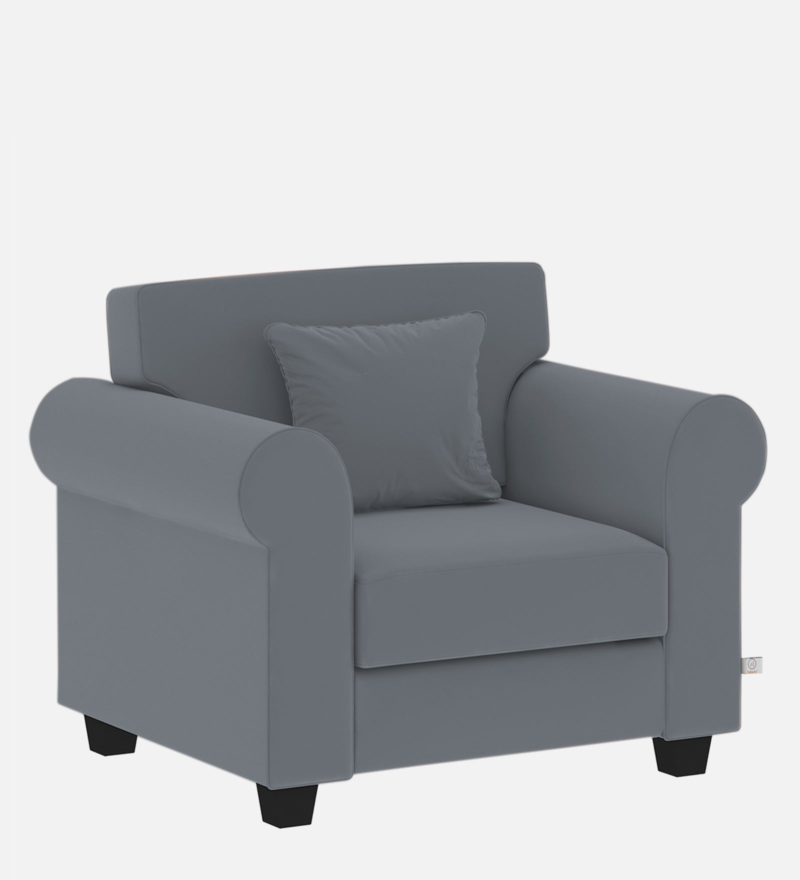 Numonk Velvet 1 Seater Sofa in Pubble Grey Colour