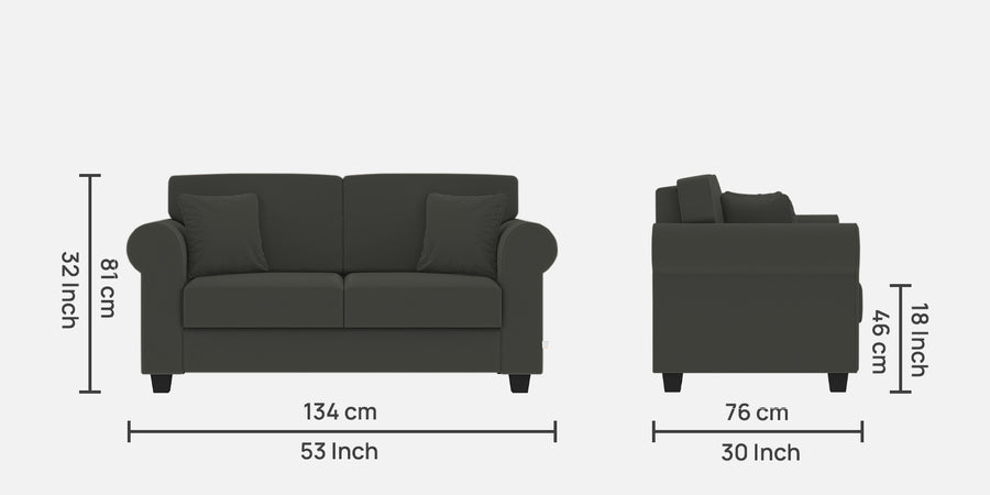 Numonk Velvet 2 Seater Sofa In Hory Grey Colour - Febonic Living