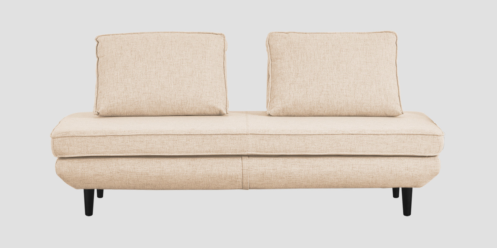 Hiver Fabric Day Bed Sofa In Woom Beige Colour With Back Rest - Febonic Living