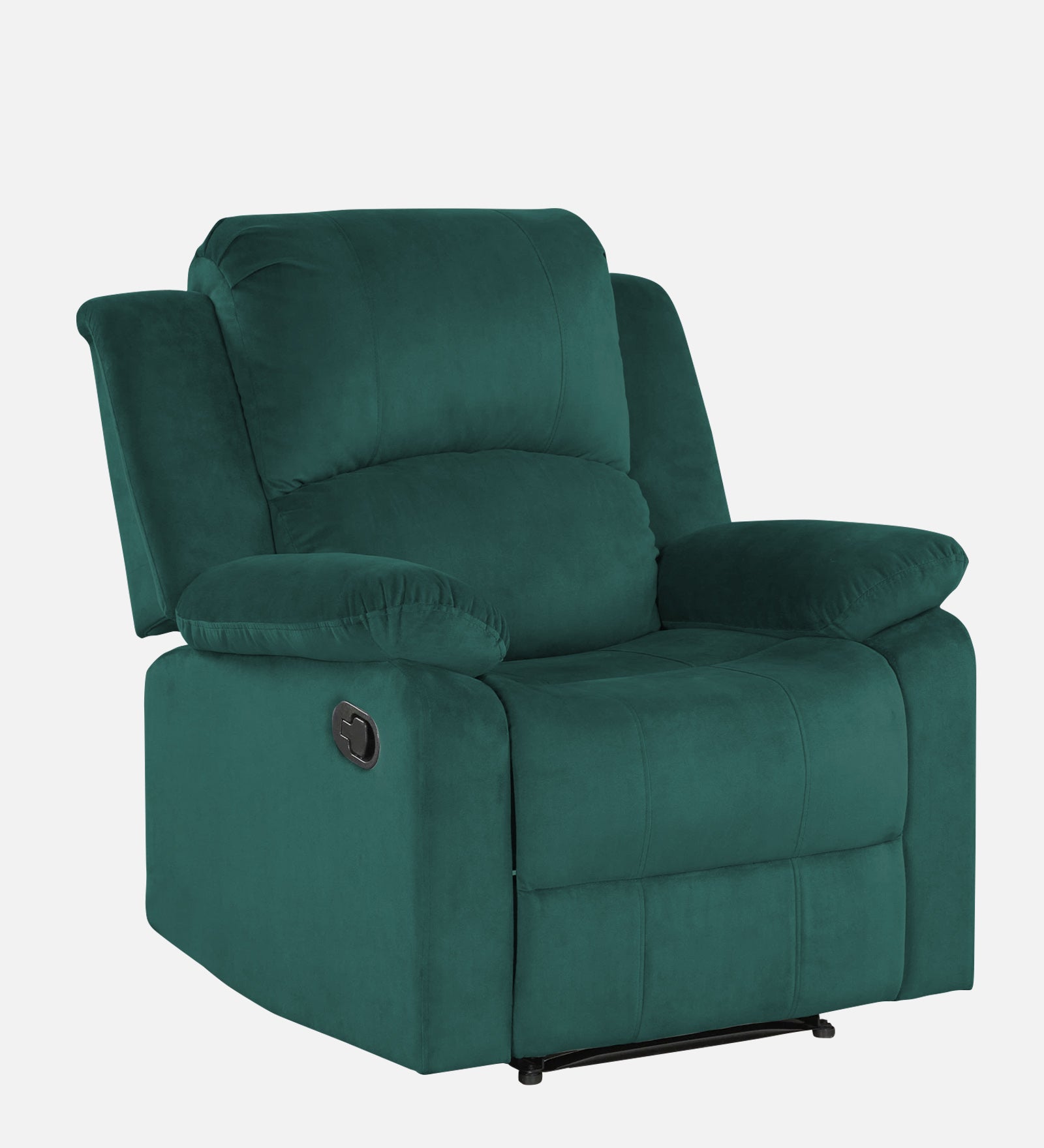 Henry Velvet Manual 1 Seater Recliner In Pine Green Colour