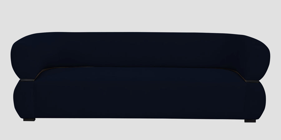 Kula Velvet 3 Seater Sofa In Dark Blue Colour - Febonic Living