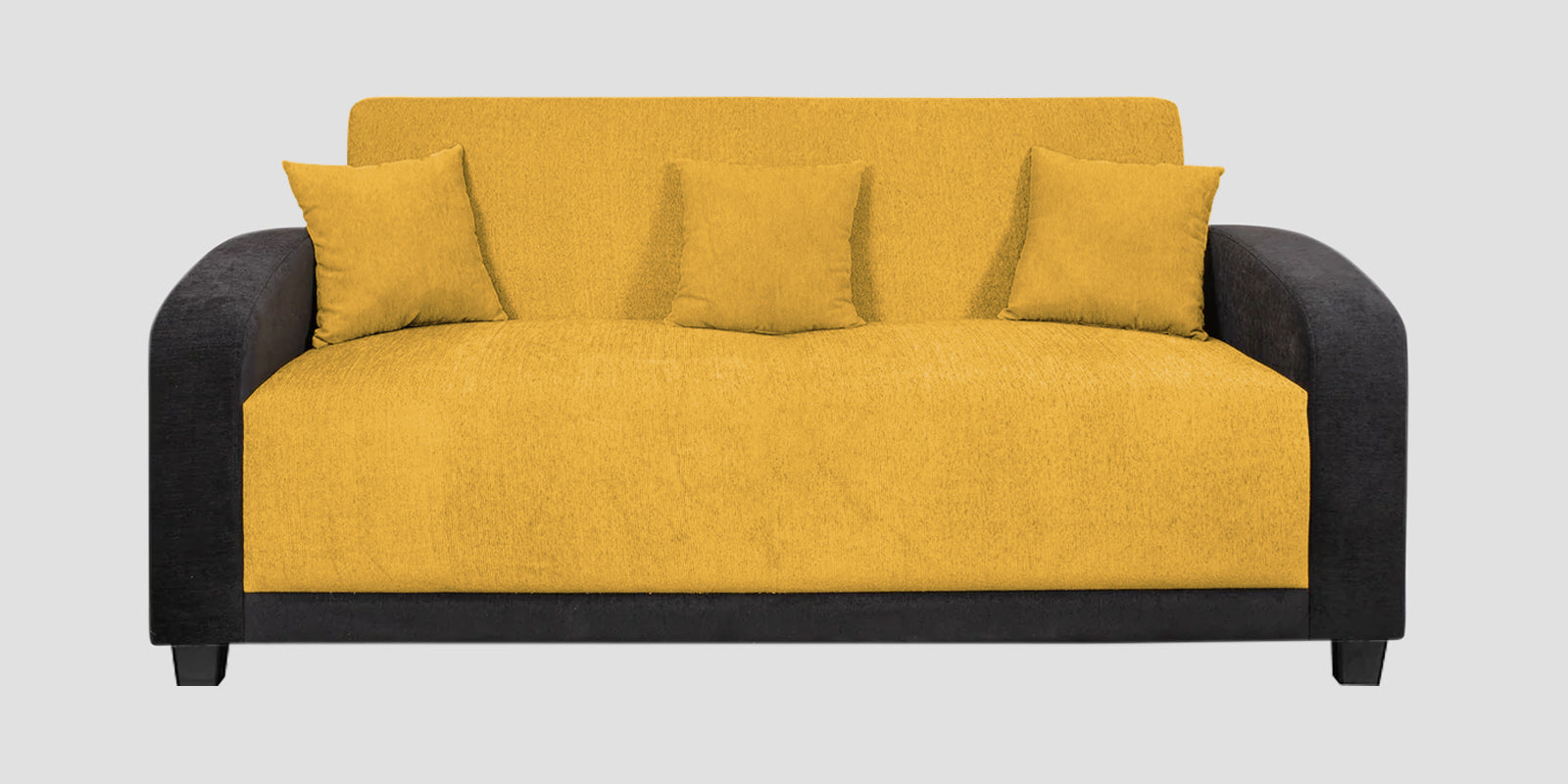 Alex Fabric 3 Seater Sofa In Bold Yellow Colour