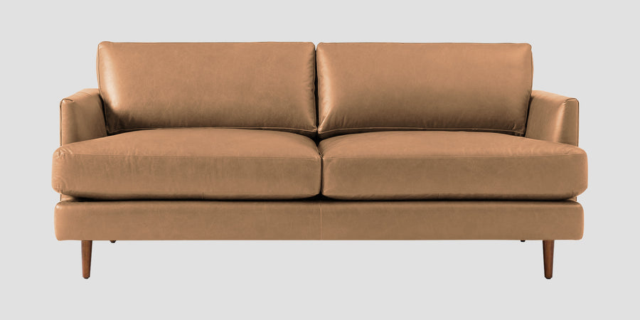 Sterio Leatherette 2 Seater Sofa In Sepia Beige Colour - Febonic Living