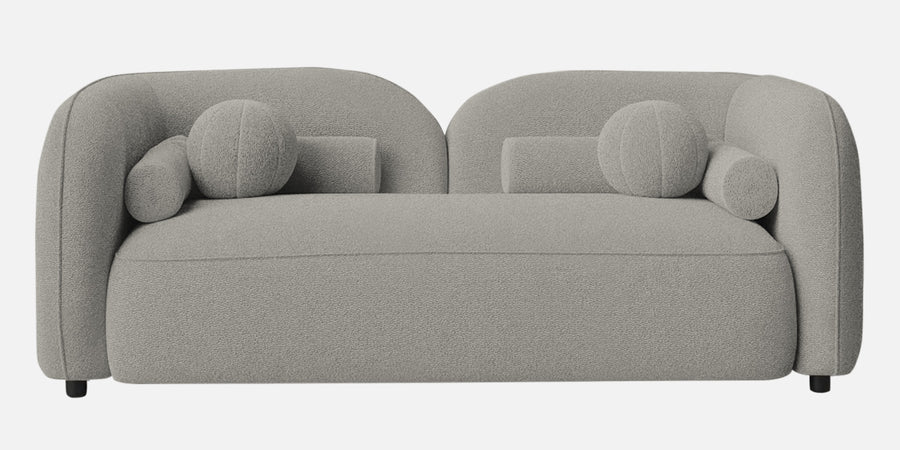 Corny Boucle Fabric 2 Seater Sofa In Fog Grey Colour - Febonic Living