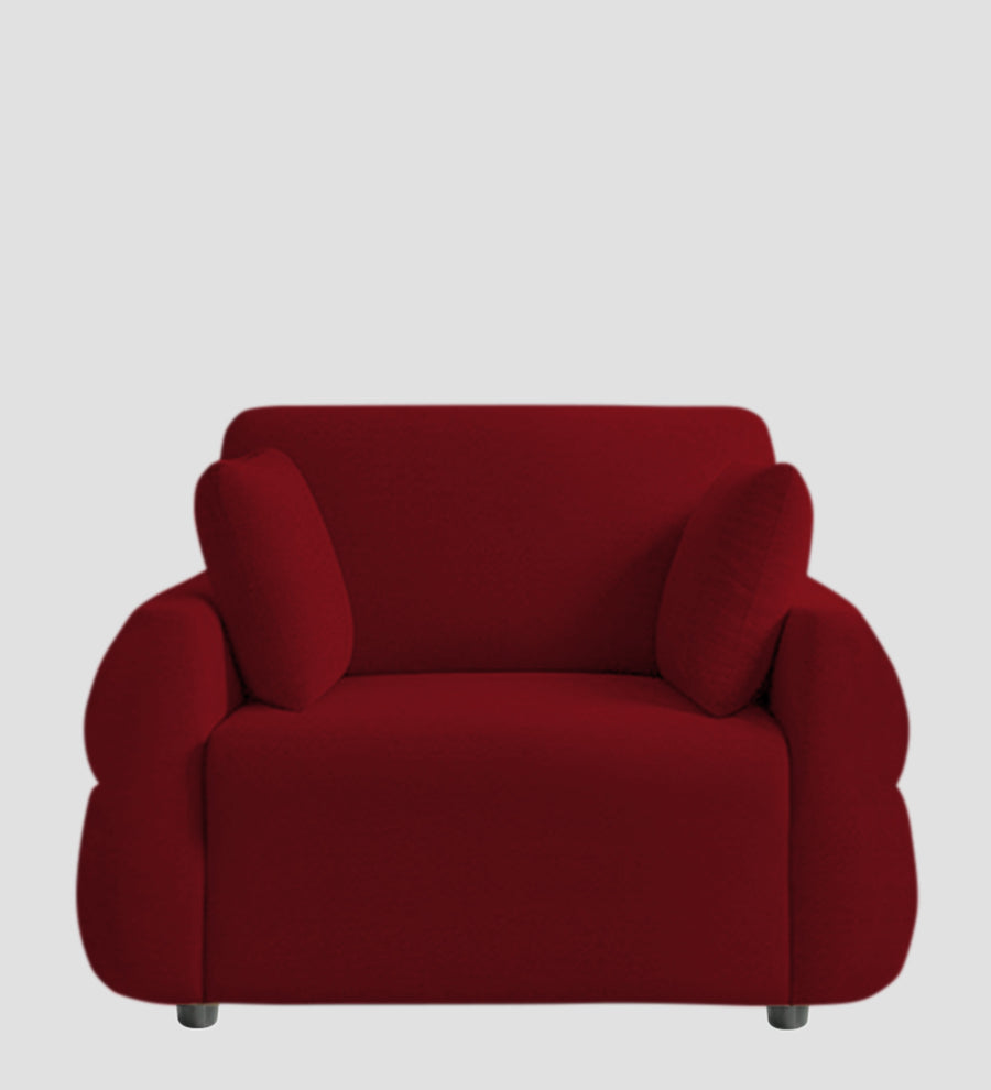 Jack Fabric 1 Seater Sofa In Ruby Red Colour - Febonic Living