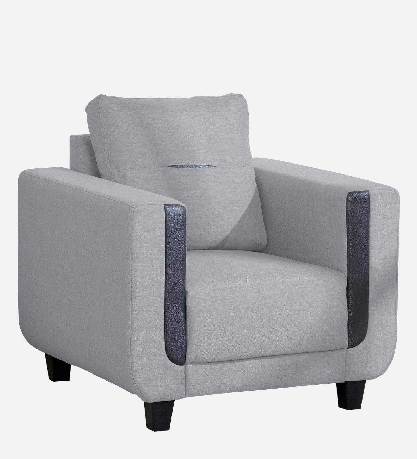 Perry Fabric 1 Seater Sofa in Lit Grey Colour