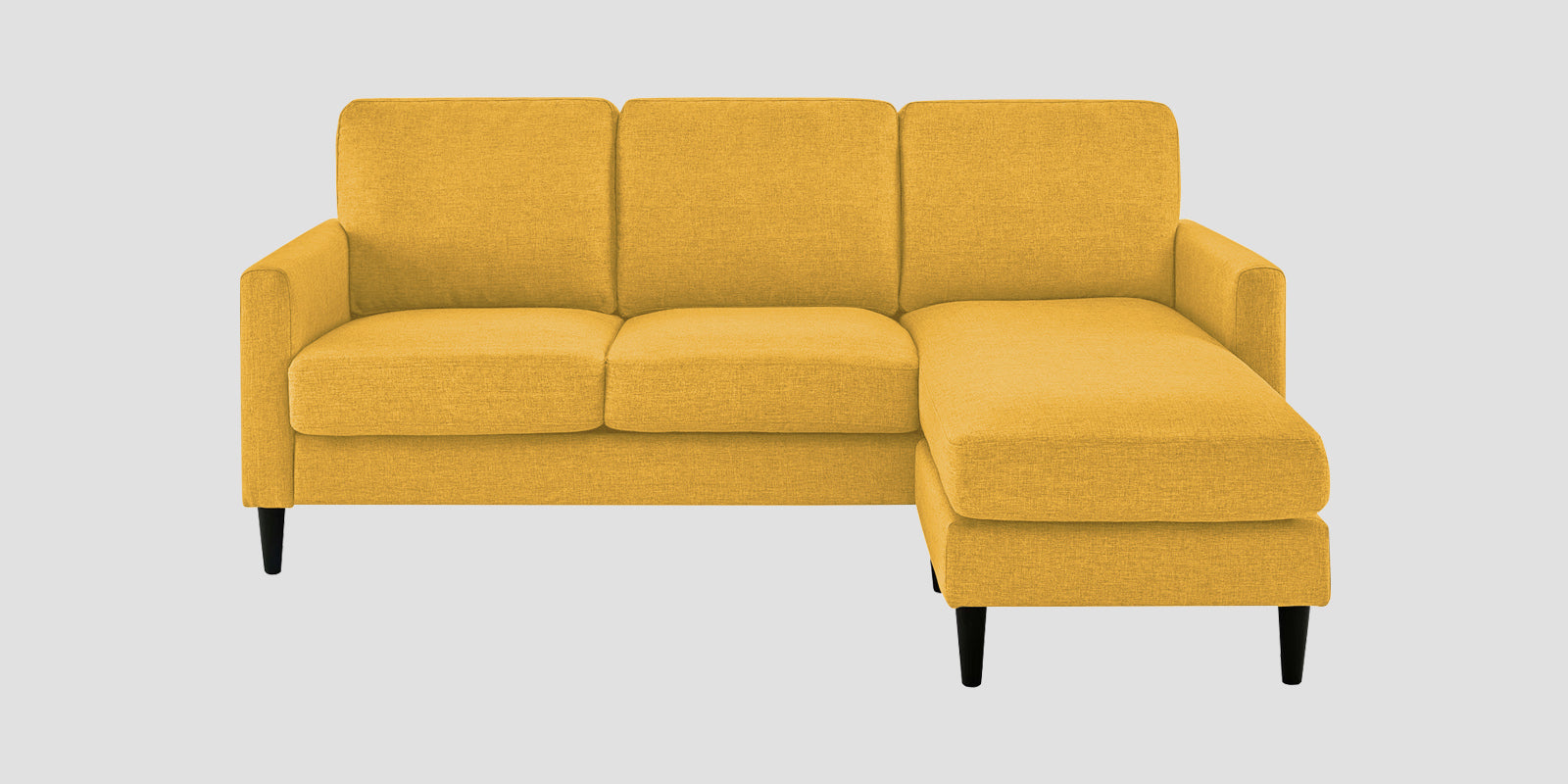 Romie Fabric LHS Sectional Sofa (2+Lounger) In Bold Yellow Colour - Febonic Living