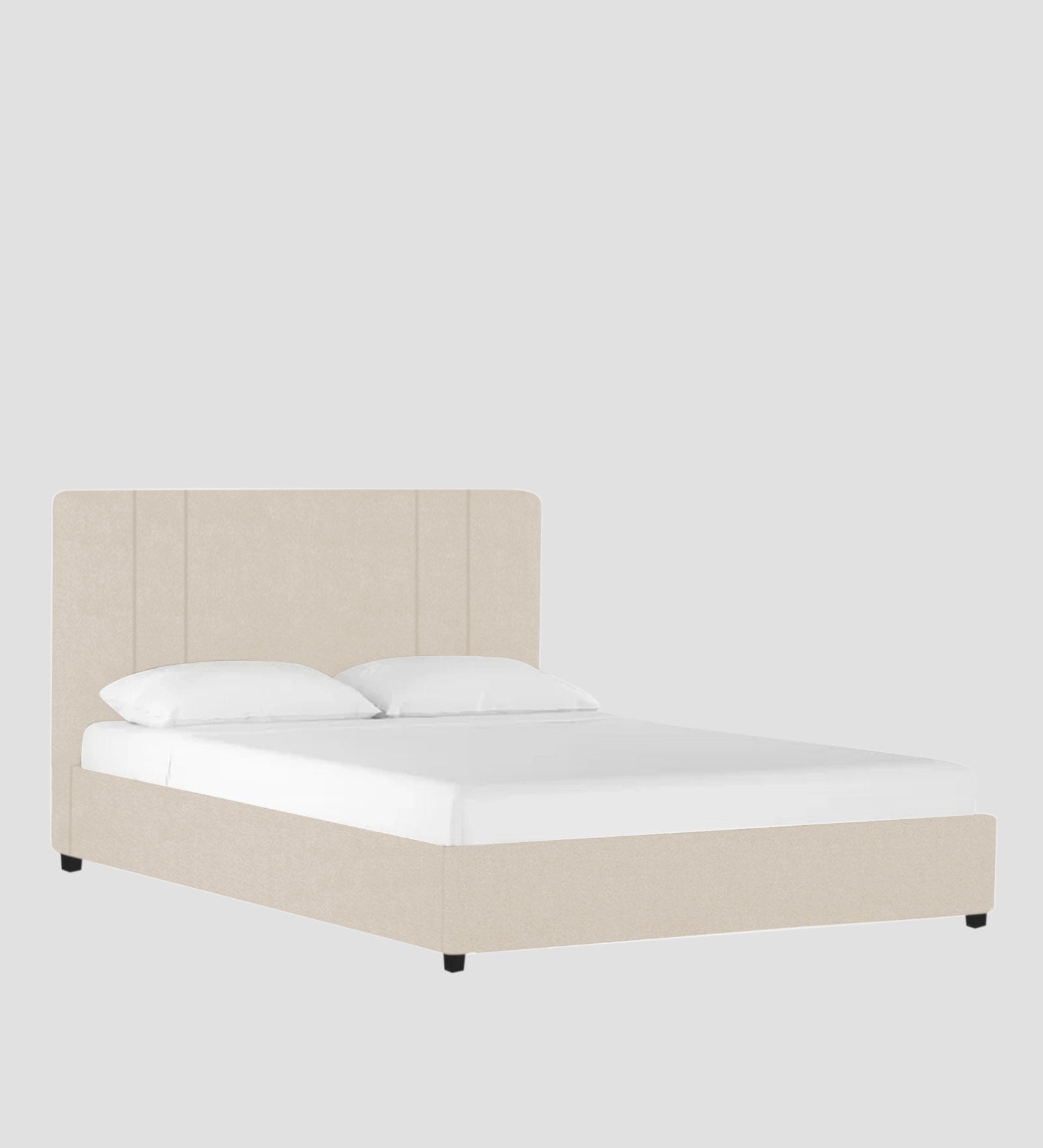 Asyra Velvet Queen Size Bed in Camel Beige Colour With Box Storage