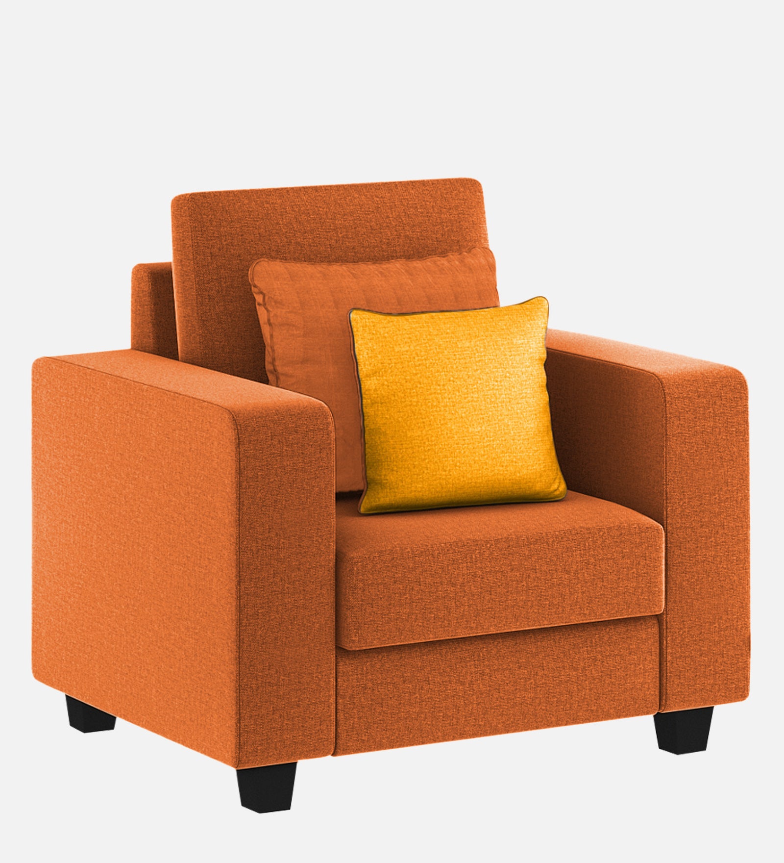 Nabi Fabric 1 Seater Sofa In Vivid Orange Colour