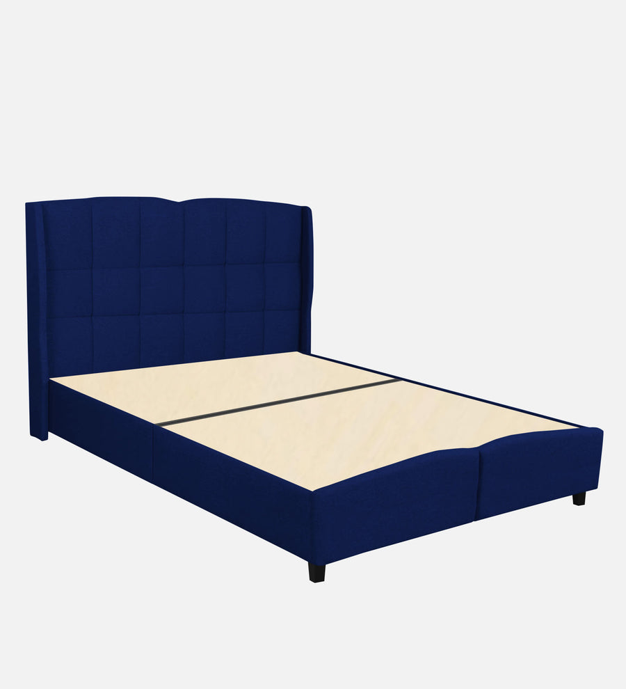 Jovi Velvet Upholstered Queen Size Bed In Imperial Blue Colour - Febonic Living