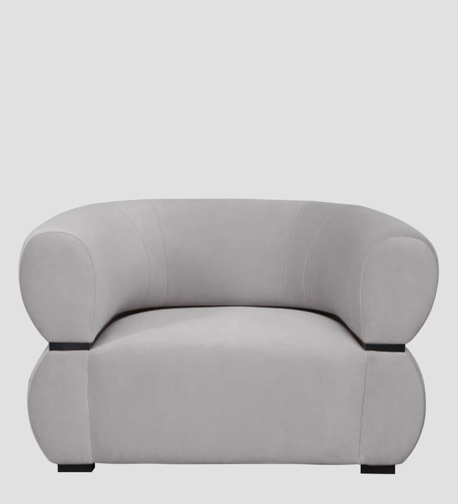 Kula Velvet 1 Seater Sofa In Concrete Grey Colour