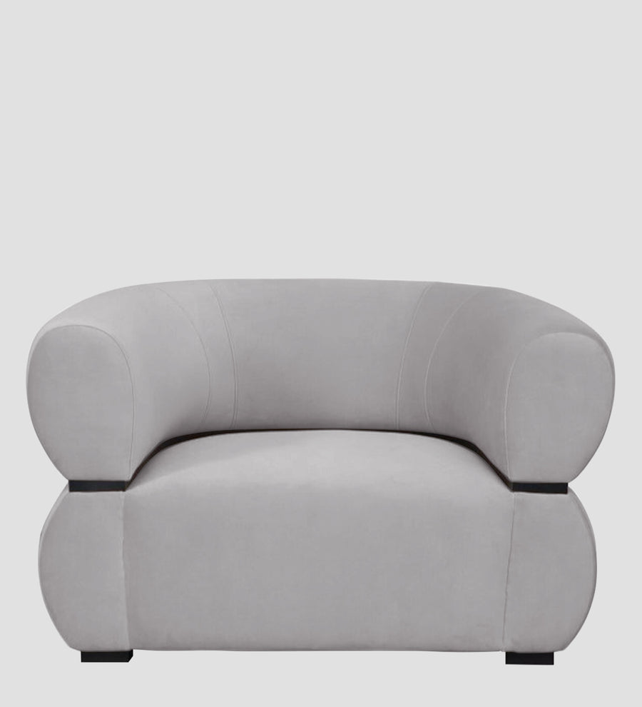 Kula Velvet 1 Seater Sofa In Concrete Grey Colour - Febonic Living
