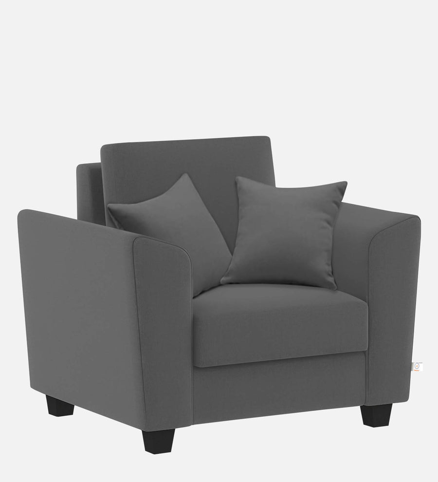 Daku Fabric 1 Seater Sofa In Charcoal Grey Colour - Febonic Living
