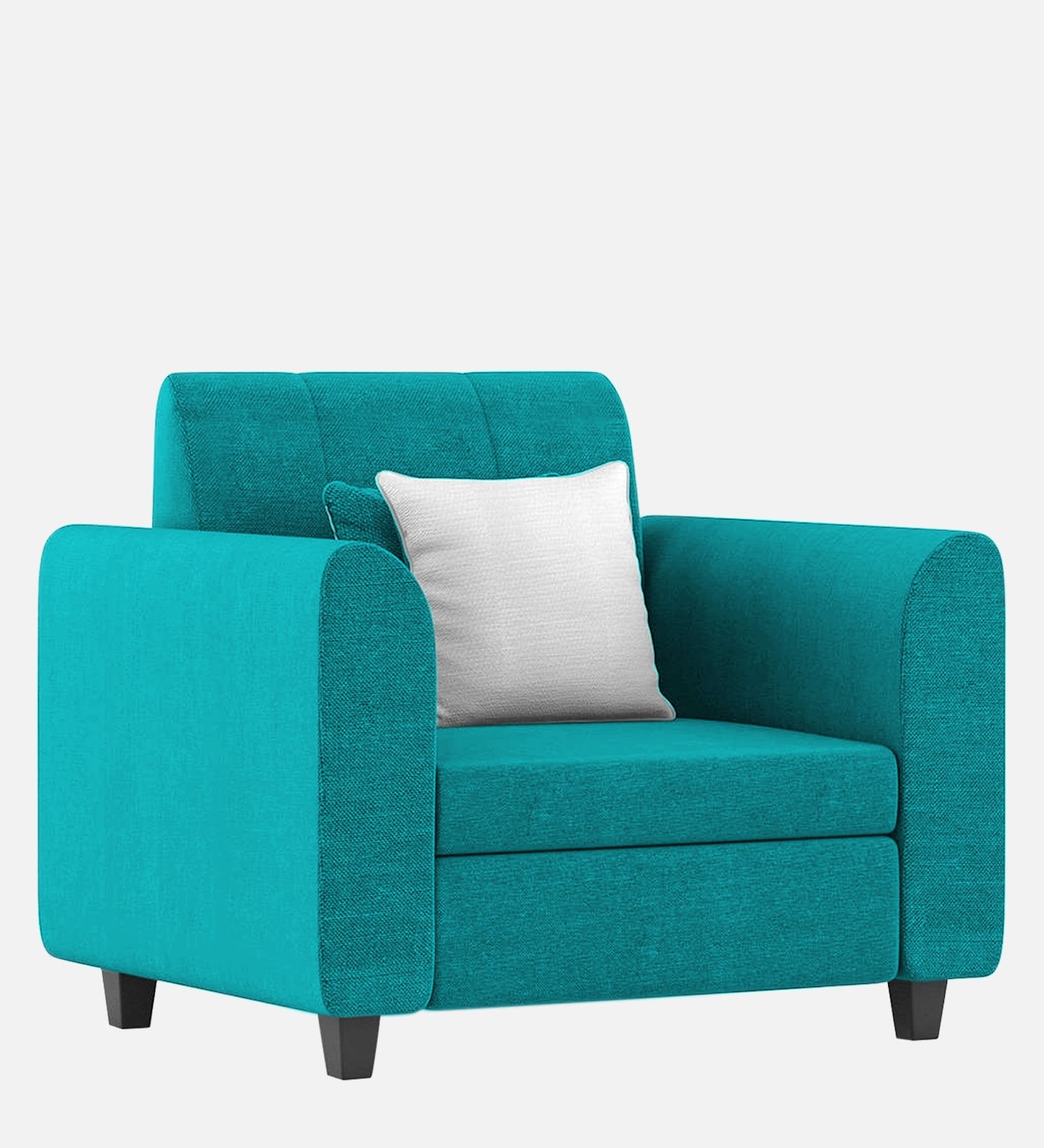 Denmark Fabric 1 Seater Sofa in Sea Green Colour