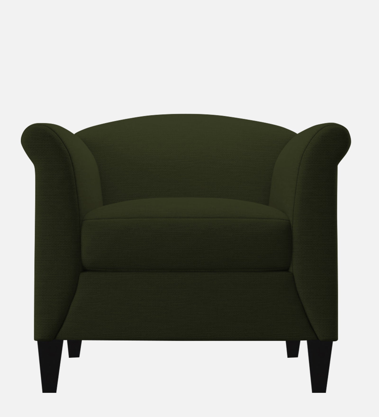 Kimber Fabric 1 Seater Sofa in Olive Green Colour