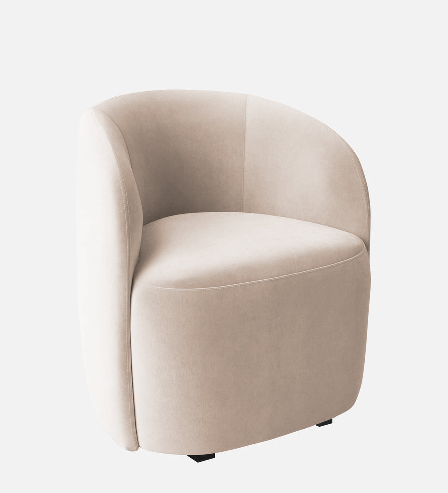 Lucky Velvet Lounge Chair In Camel Beige Colour - Febonic Living