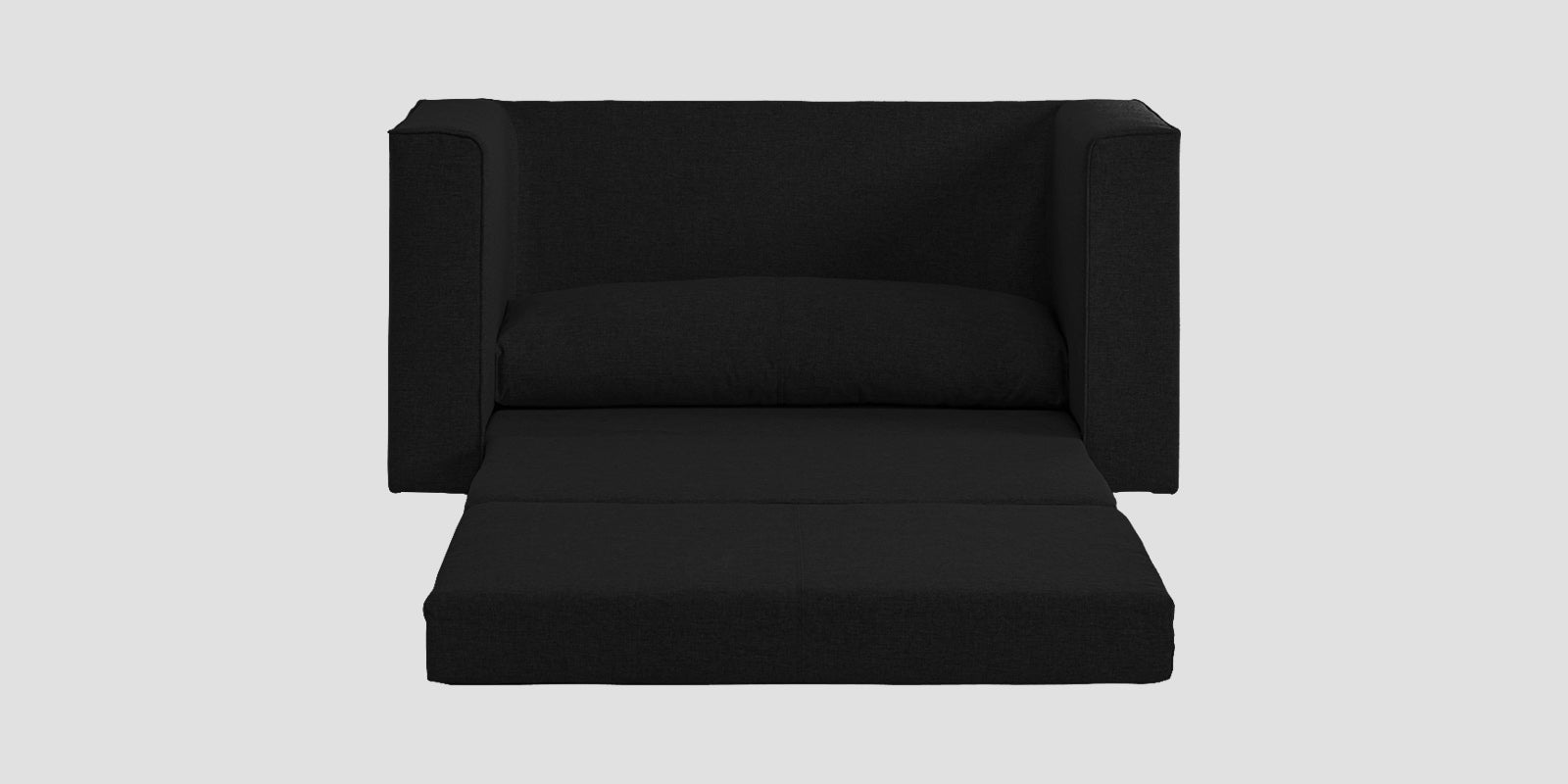 Kenia Fabric 2 Seater Foldable Sofa Cum Bed In Zed Black Colour - Febonic Living