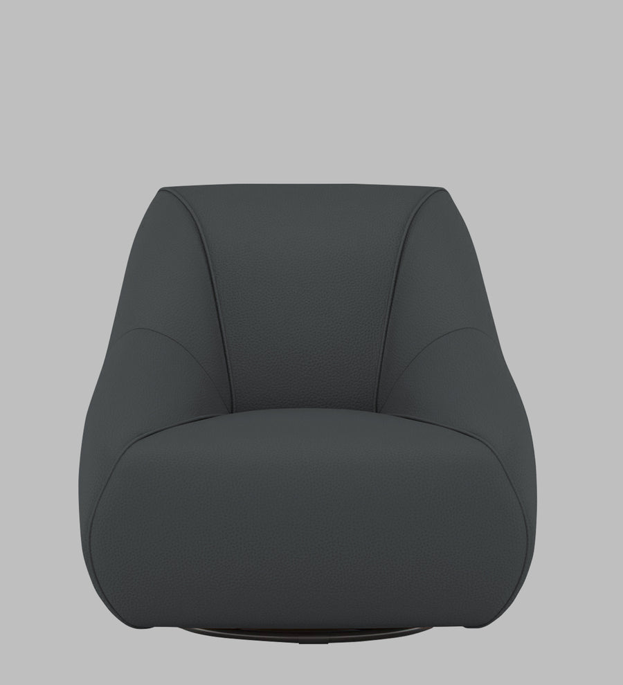 Willow Leatherette Swivel Chair In Pepper Grey Colour - Febonic Living