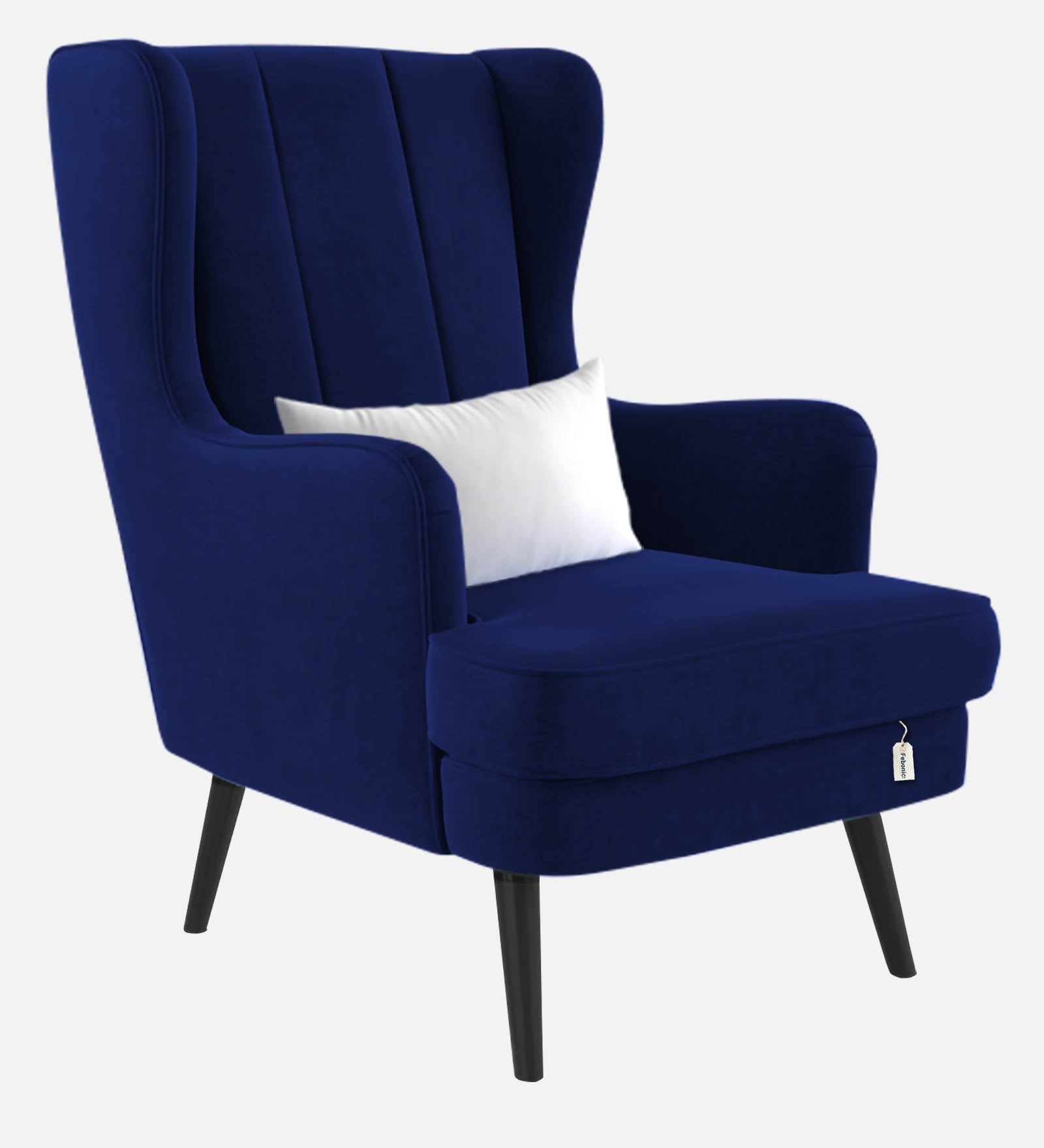 Niya Velvet Wing Chair in Imperial Blue Colour