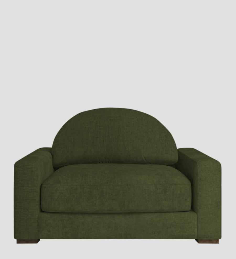 Dara Fabric 1 Seater Sofa In Olive Green Colour - Febonic Living