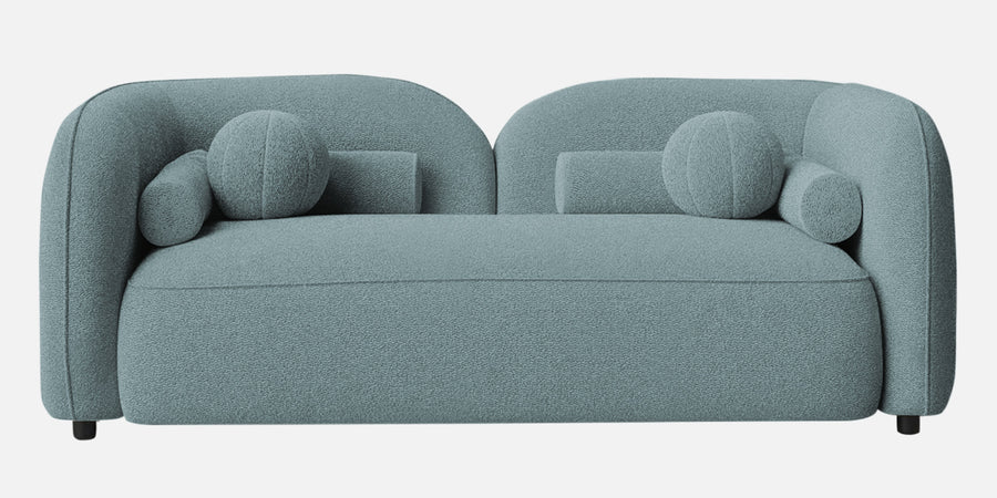 Corny Boucle Fabric 2 Seater Sofa In Stormy Blue Colour - Febonic Living