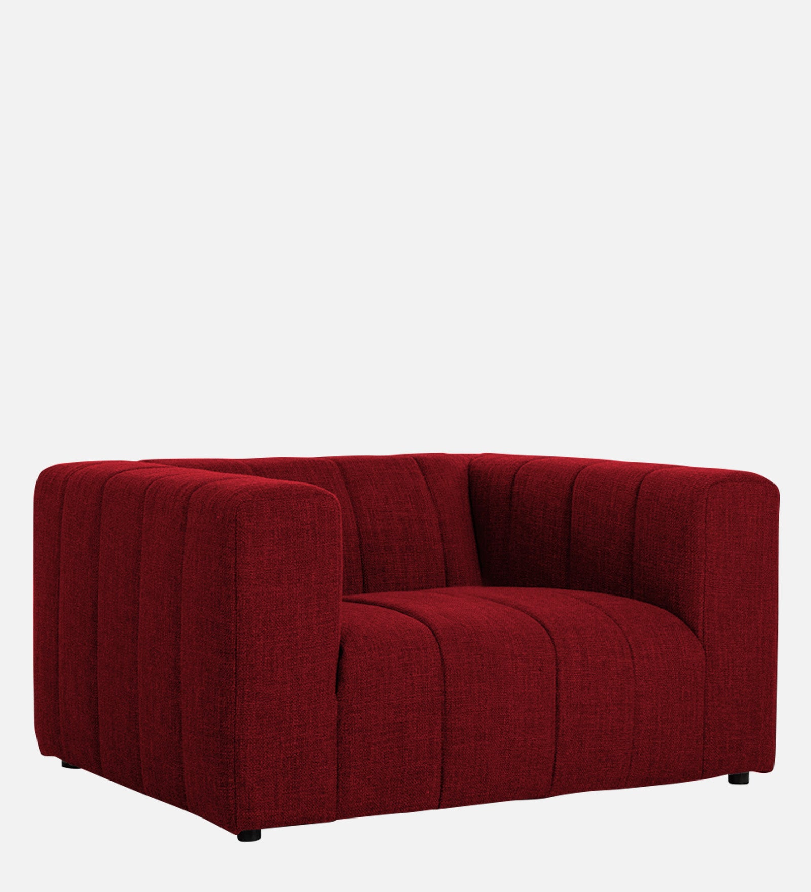 Lara Fabric 1 Seater Sofa in Blood Maroon Colour