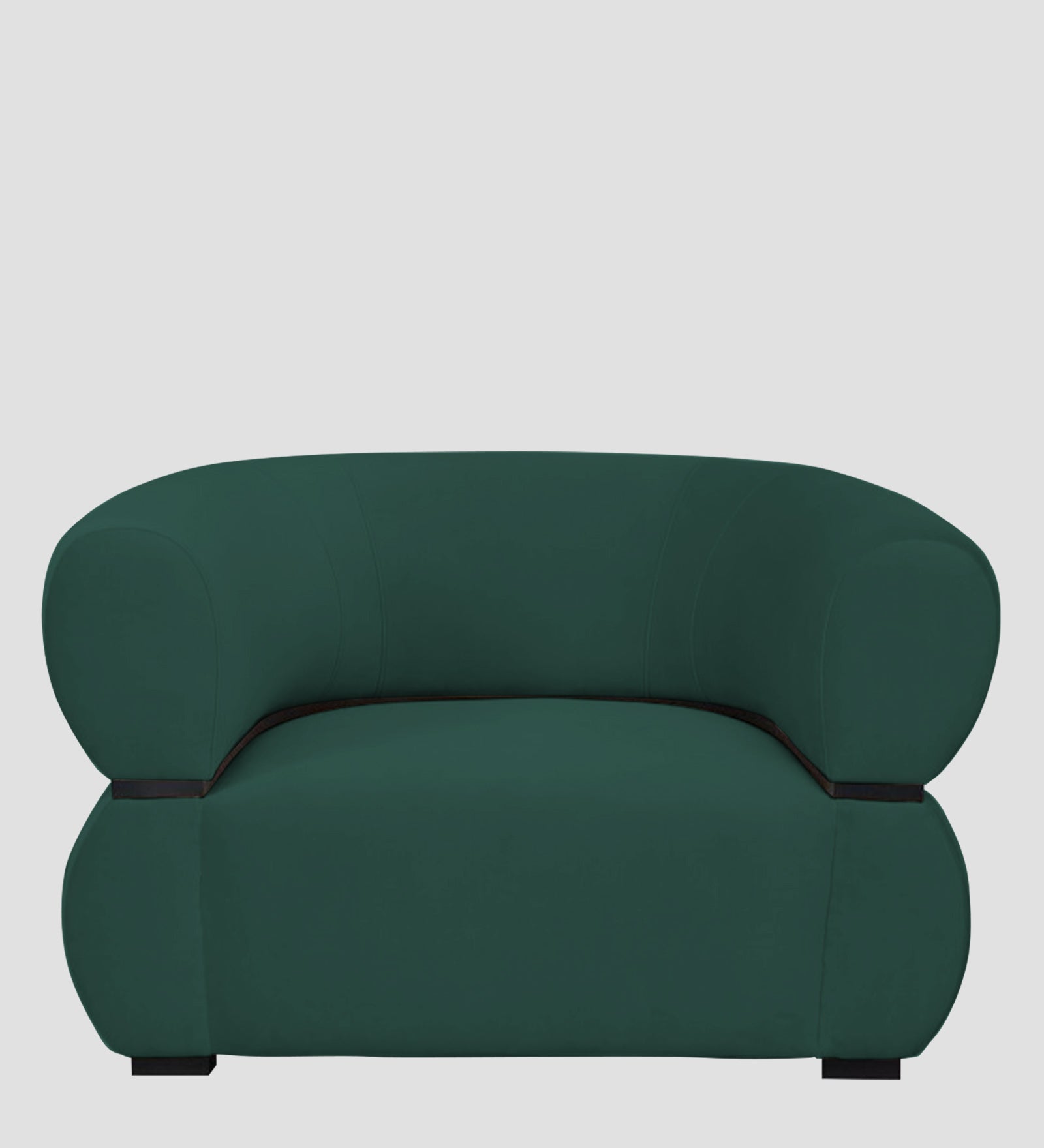 Kula Velvet 1 Seater Sofa In Amazon Green Colour