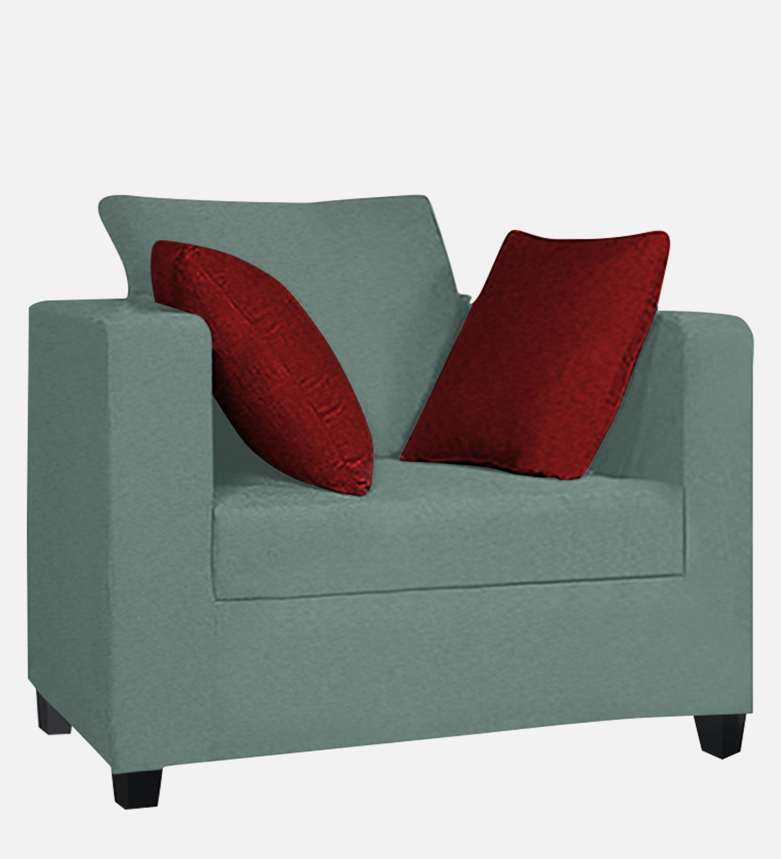 Nuska Fabric 1 Seater Sofa in Suka Grey Colour