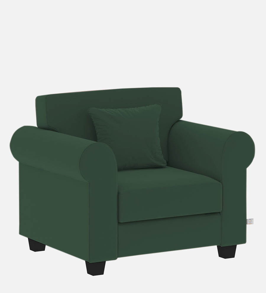 Numonk Velvet 1 Seater Sofa In Amazon Green Colour - Febonic Living