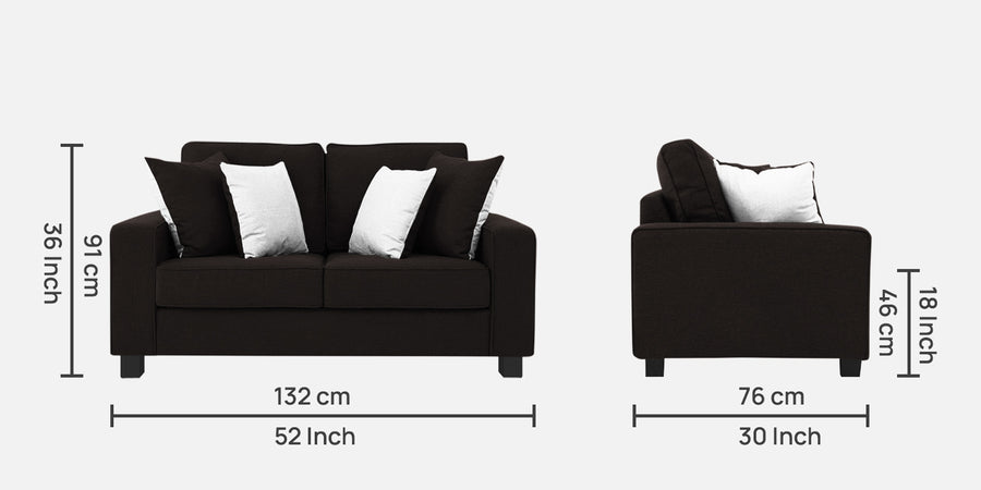 Ladybug Fabric 2 Seater Sofa In Cara Brown Colour - Febonic Living