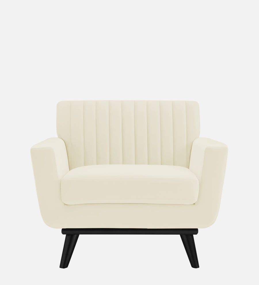 Tucker Velvet 1 Seater Sofa In Warm White Colour - Febonic Living