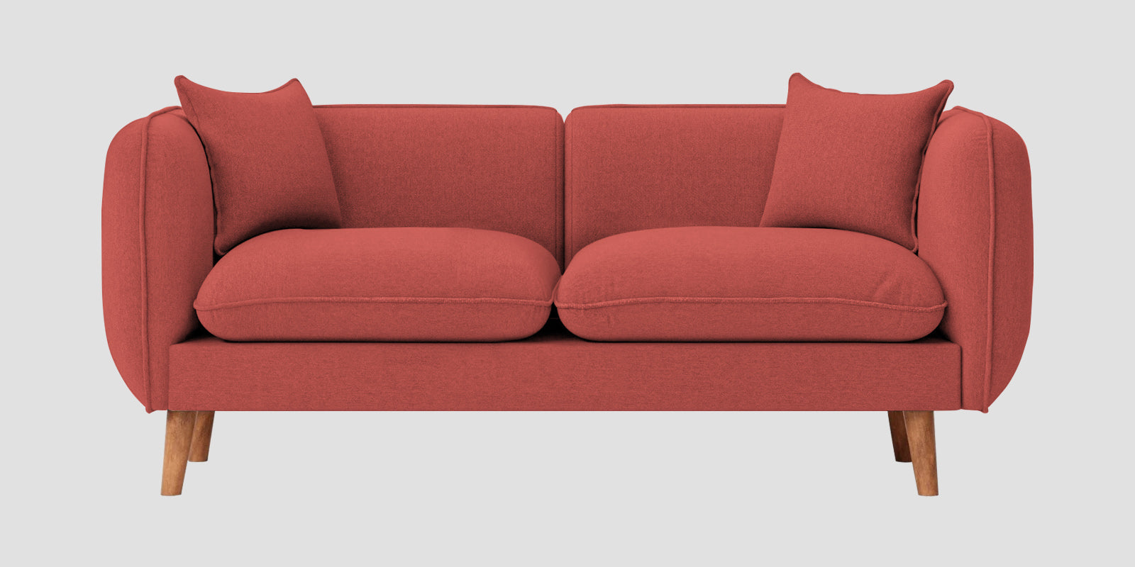 Reva Fabric 2 Seater Sofa In Salmon Pink Colour - Febonic Living