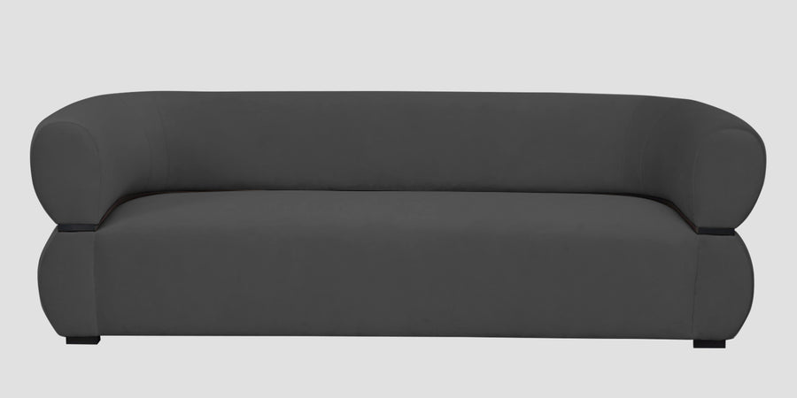 Kula Velvet 3 Seater Sofa In Davy Grey Colour - Febonic Living