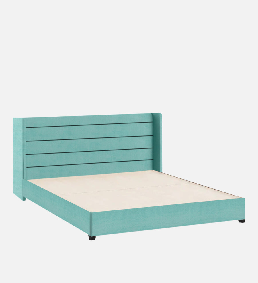 Caliya Velvet Upholstered Queen Size Bed In Barmunda Aqua Colour - Febonic Living