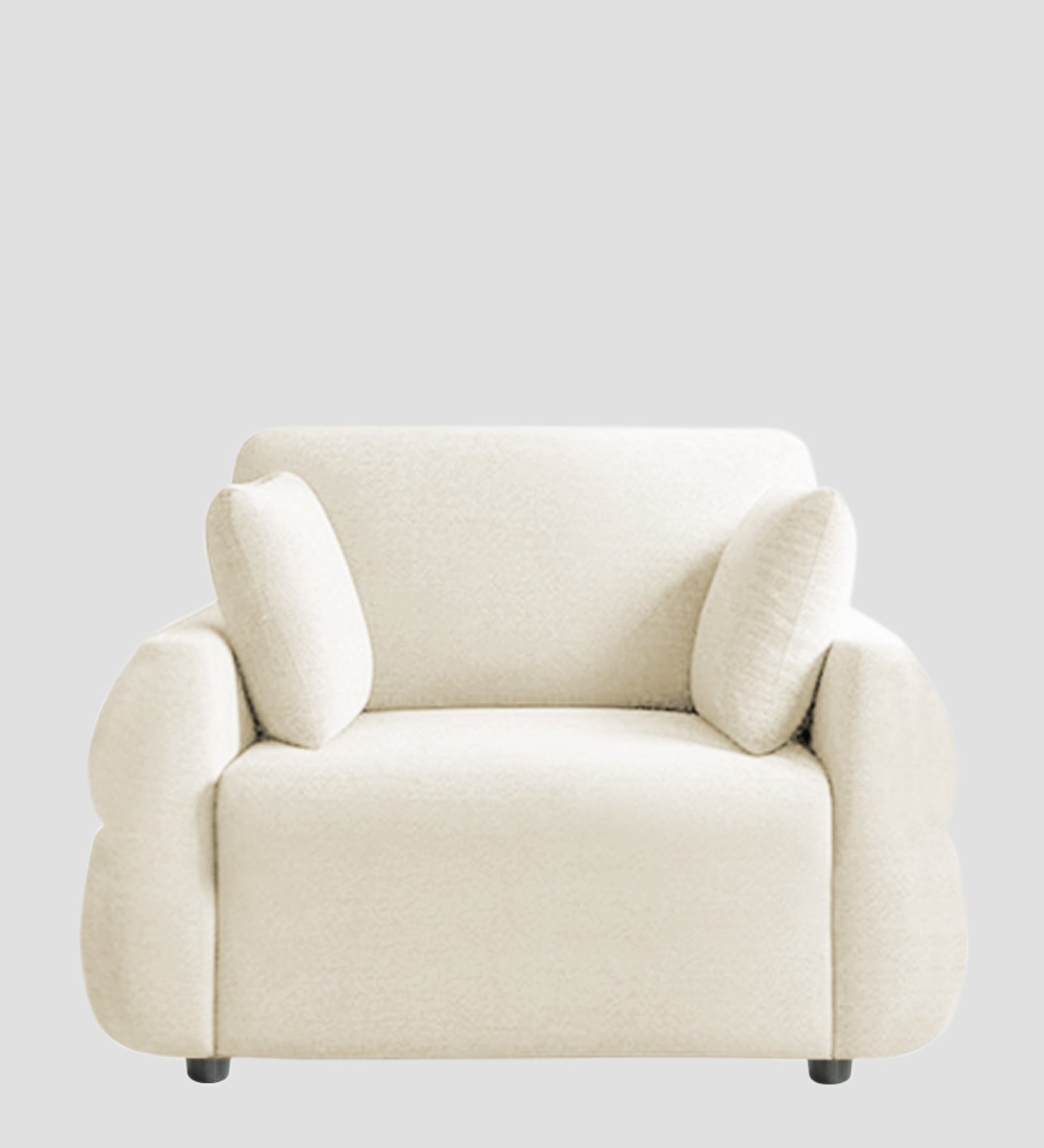 Jack Fabric 1 Seater Sofa In  Ivory Cream Colour - Febonic Living