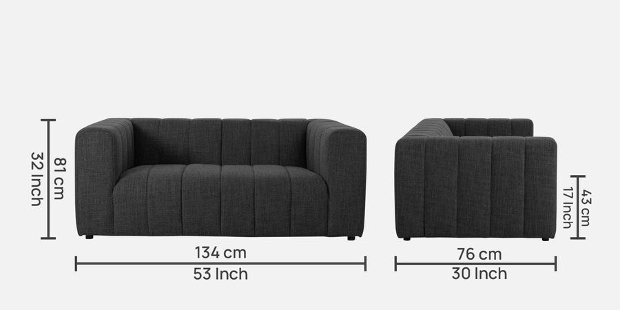 Lara Fabric 2 Seater Sofa In Charcoal Grey Colour - Febonic Living