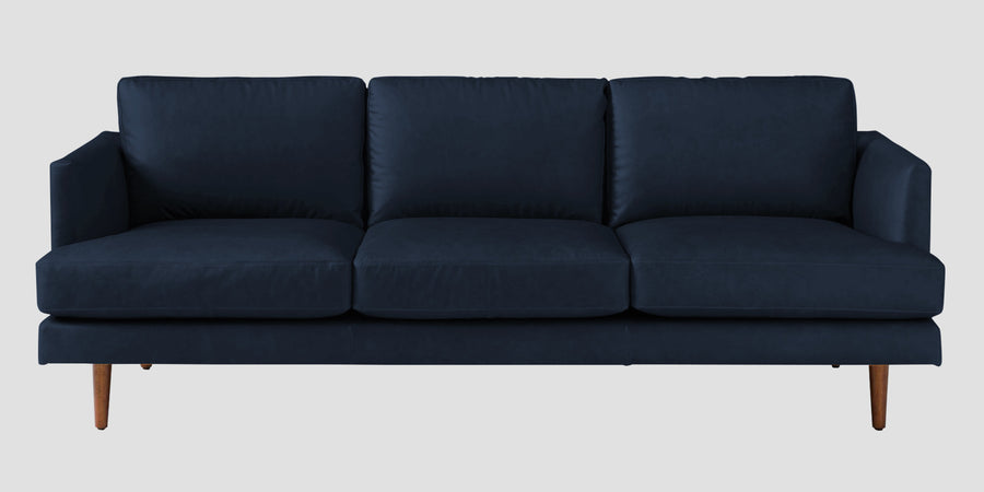 Sterio Leatherette 3 Seater Sofa In Berry Blue Colour - Febonic Living