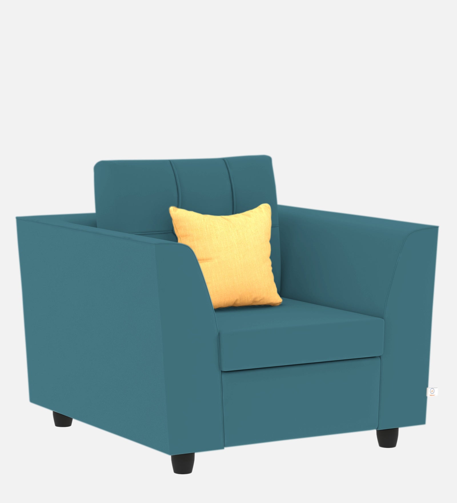 Nestin Velvet 1 Seater Sofa in Aqua Blue Colour