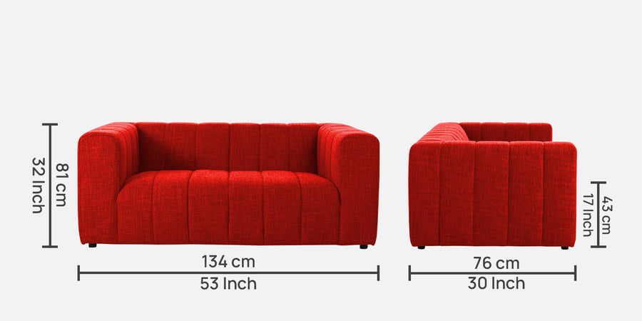 Lara Fabric 2 Seater Sofa In Ruby Red Colour - Febonic Living