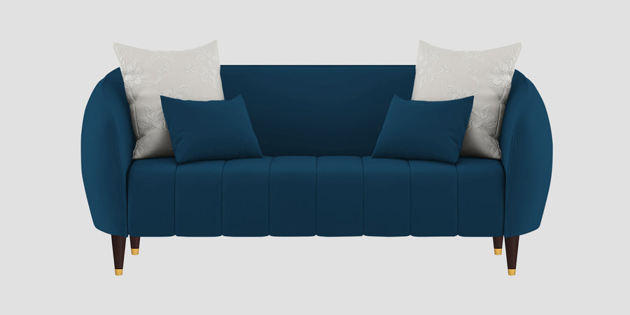 Hairo Velvet 2 Seater Sofa In Azure Blue Colour - Febonic Living