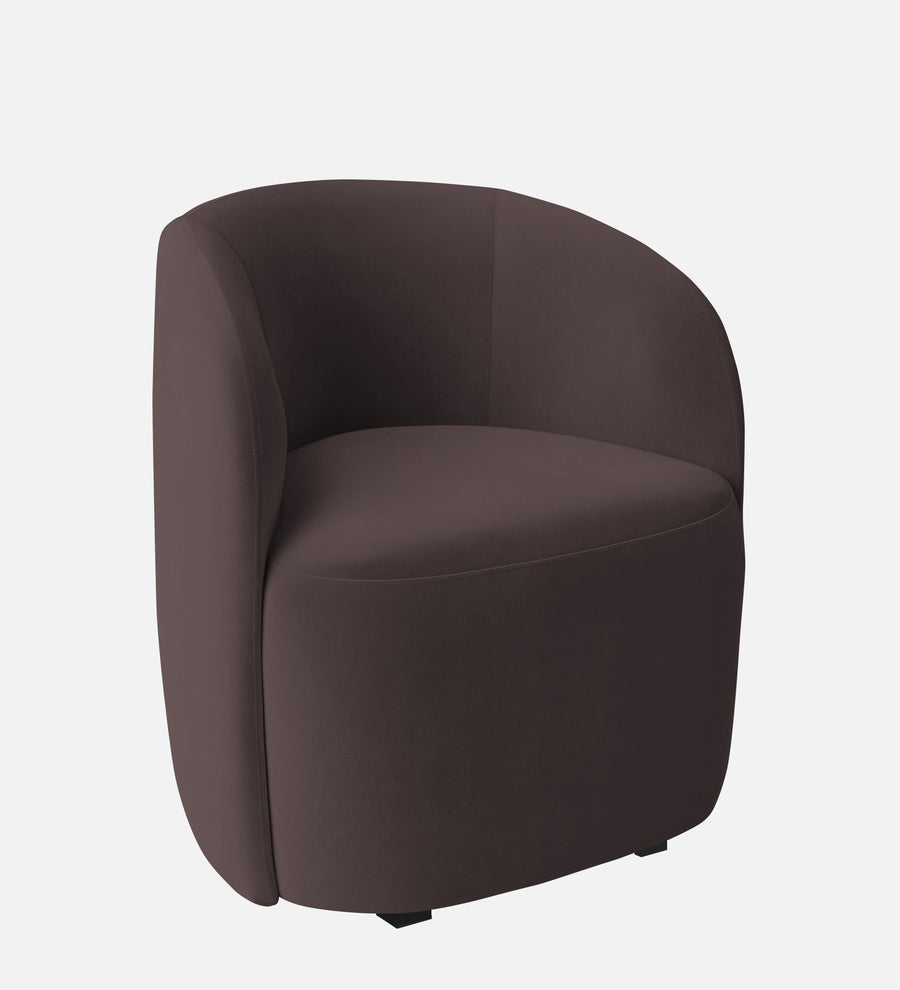 Lucky Velvet Lounge Chair In Mocha Brown Colour - Febonic Living