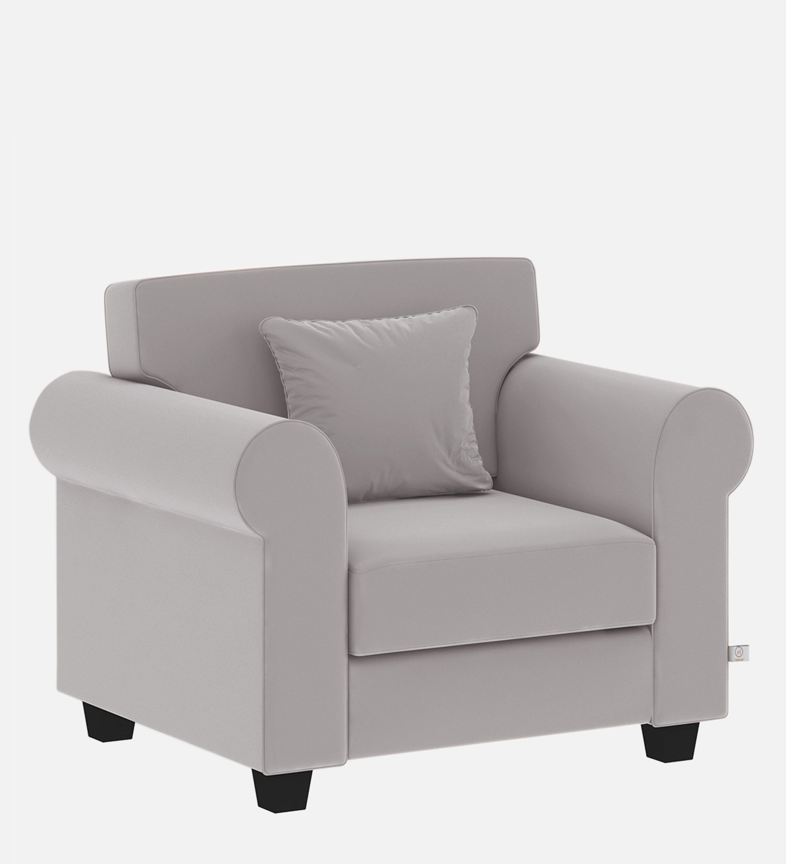 Numonk Velvet 1 Seater Sofa in light grey Colour