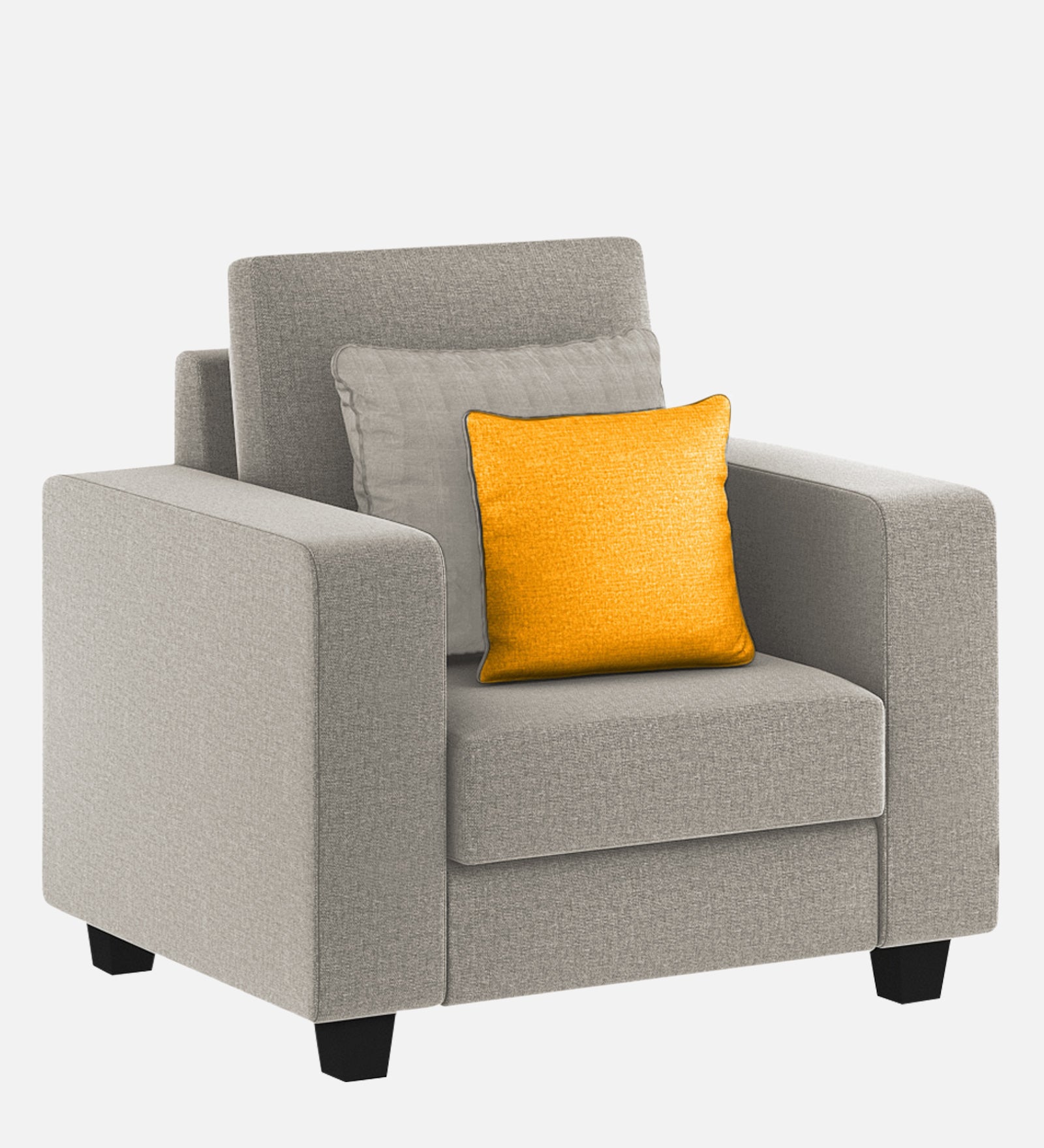 Nabi Fabric 1 Seater Sofa In Lit Grey Colour