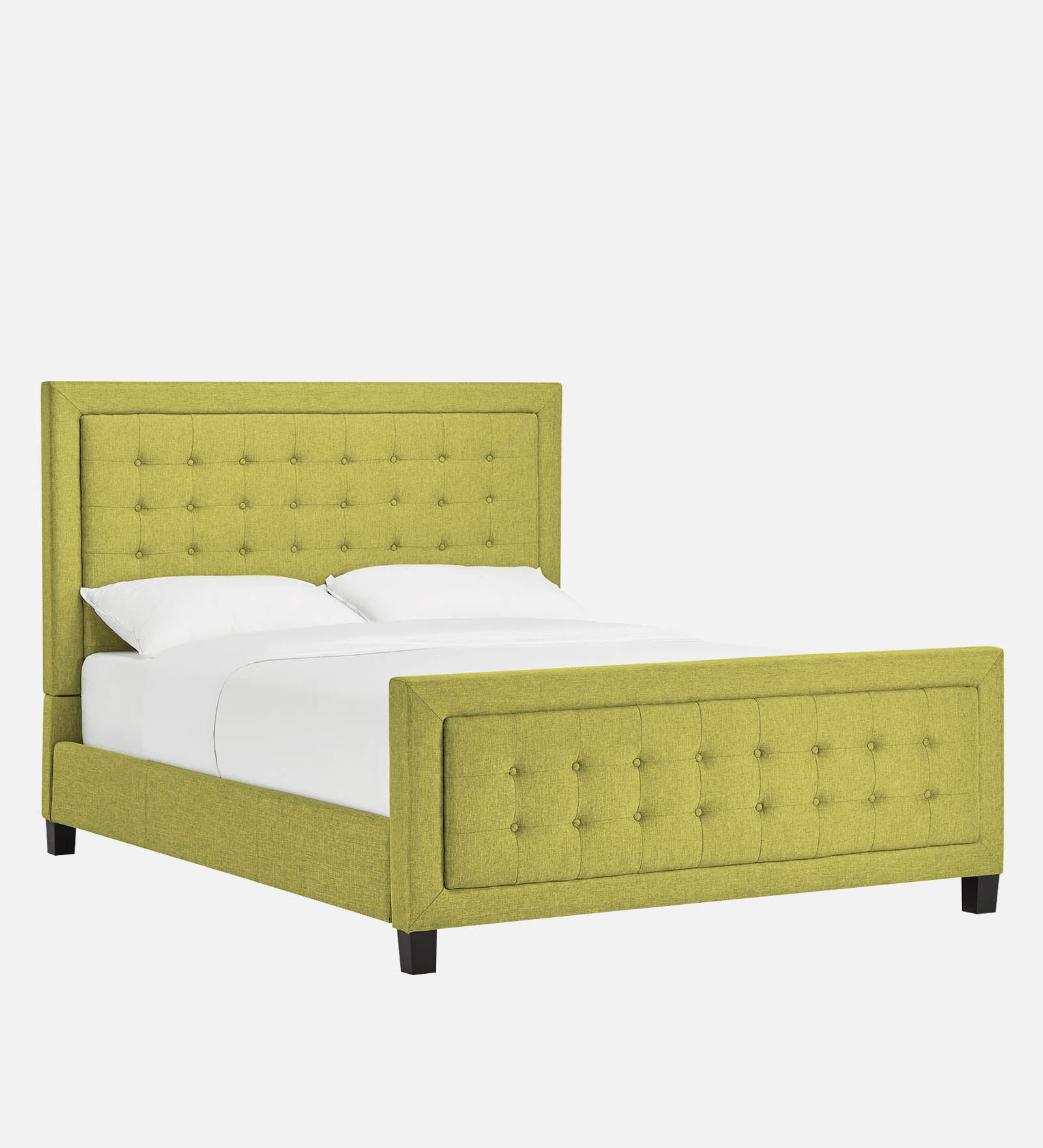 Kaster Fabric Queen Size Bed In Parrot Green Colour