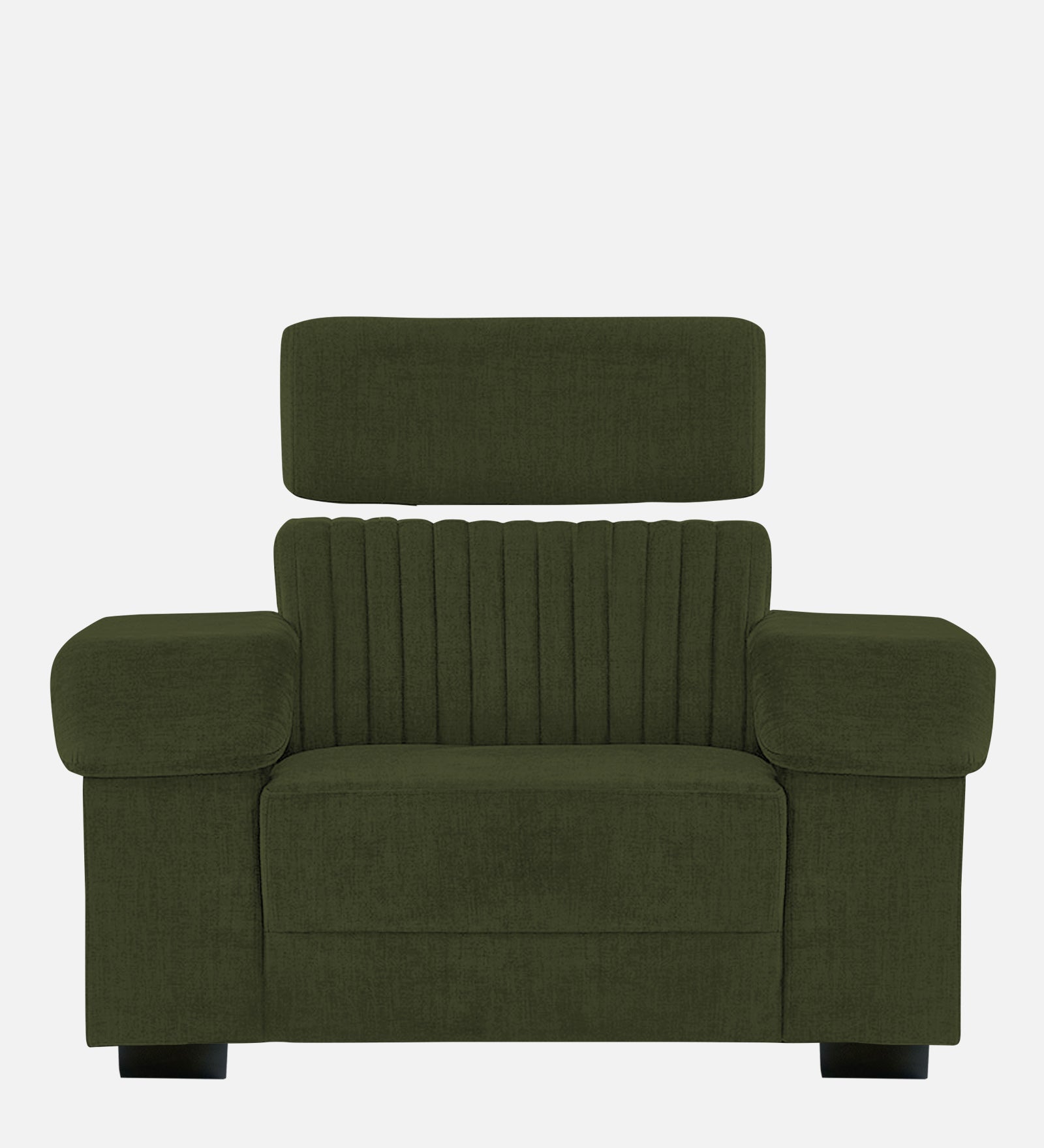 Draco Fabric 1 Seater Sofa In  Olive Green Colour - Febonic Living