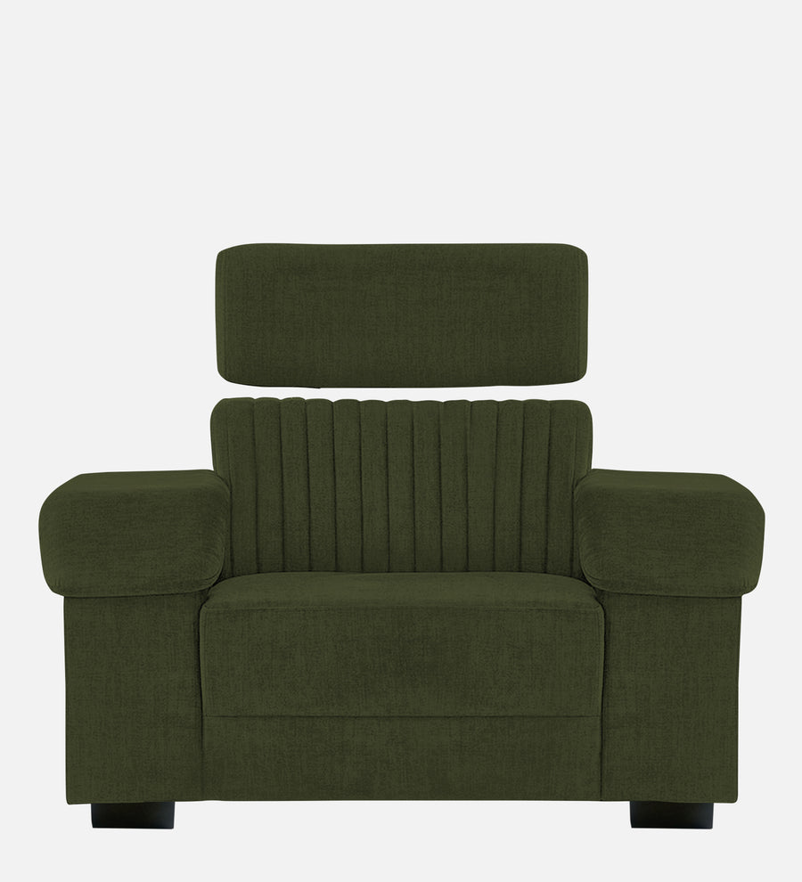 Draco Fabric 1 Seater Sofa In Olive Green Colour - Febonic Living