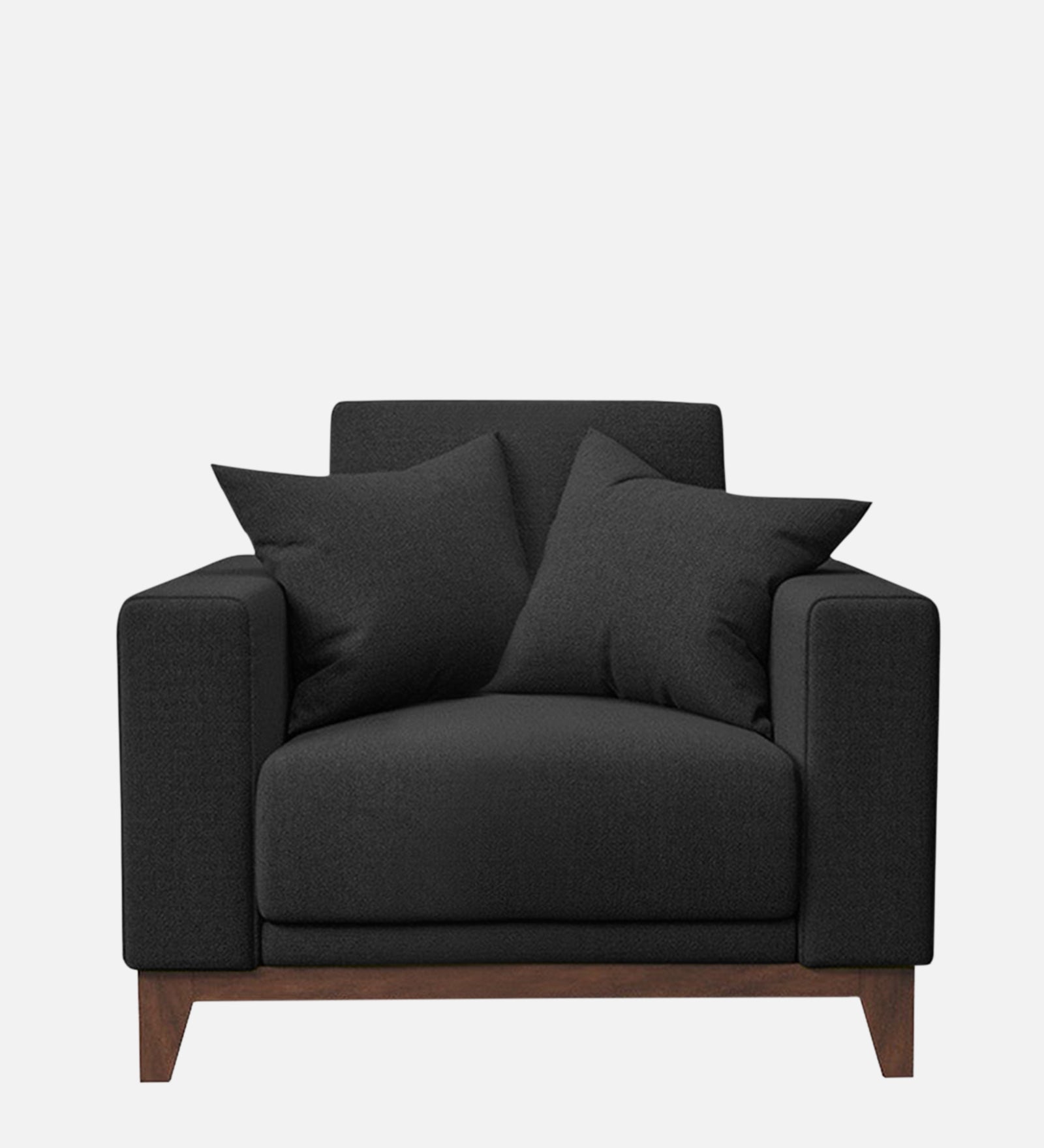 Luca Fabric 1 Seater Sofa in Bitter Black Colour