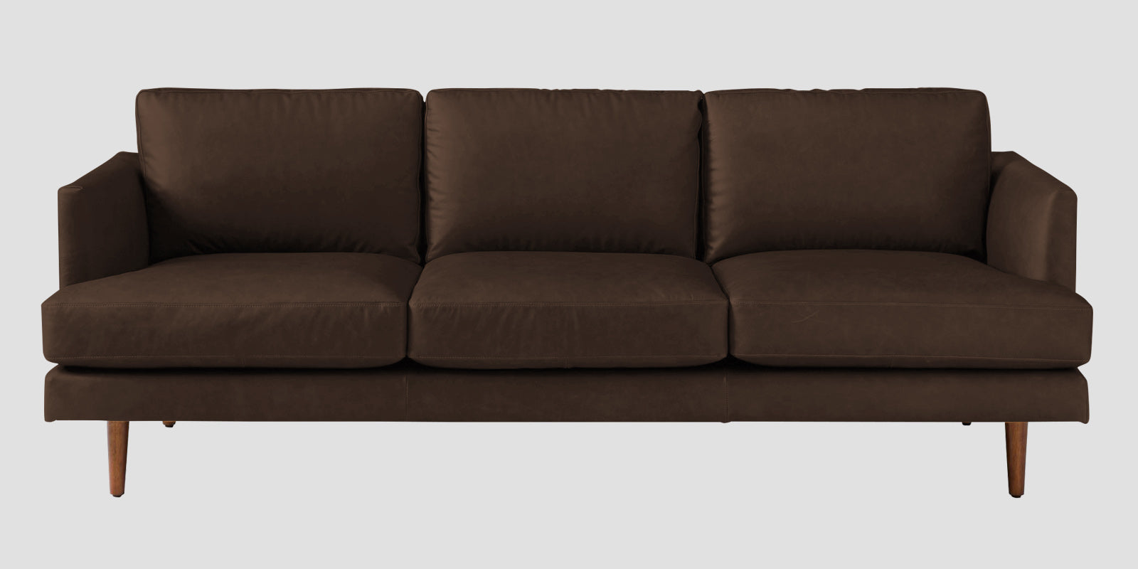 Sterio Leatherette 3 Seater Sofa In Carob Brown Colour - Febonic Living