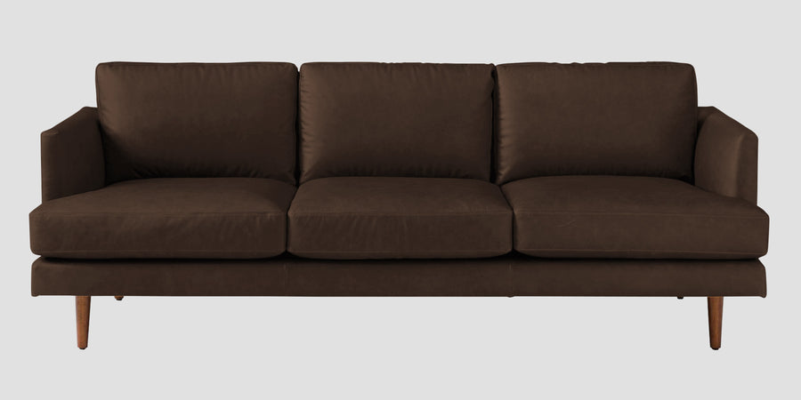 Sterio Leatherette 3 Seater Sofa In Carob Brown Colour - Febonic Living
