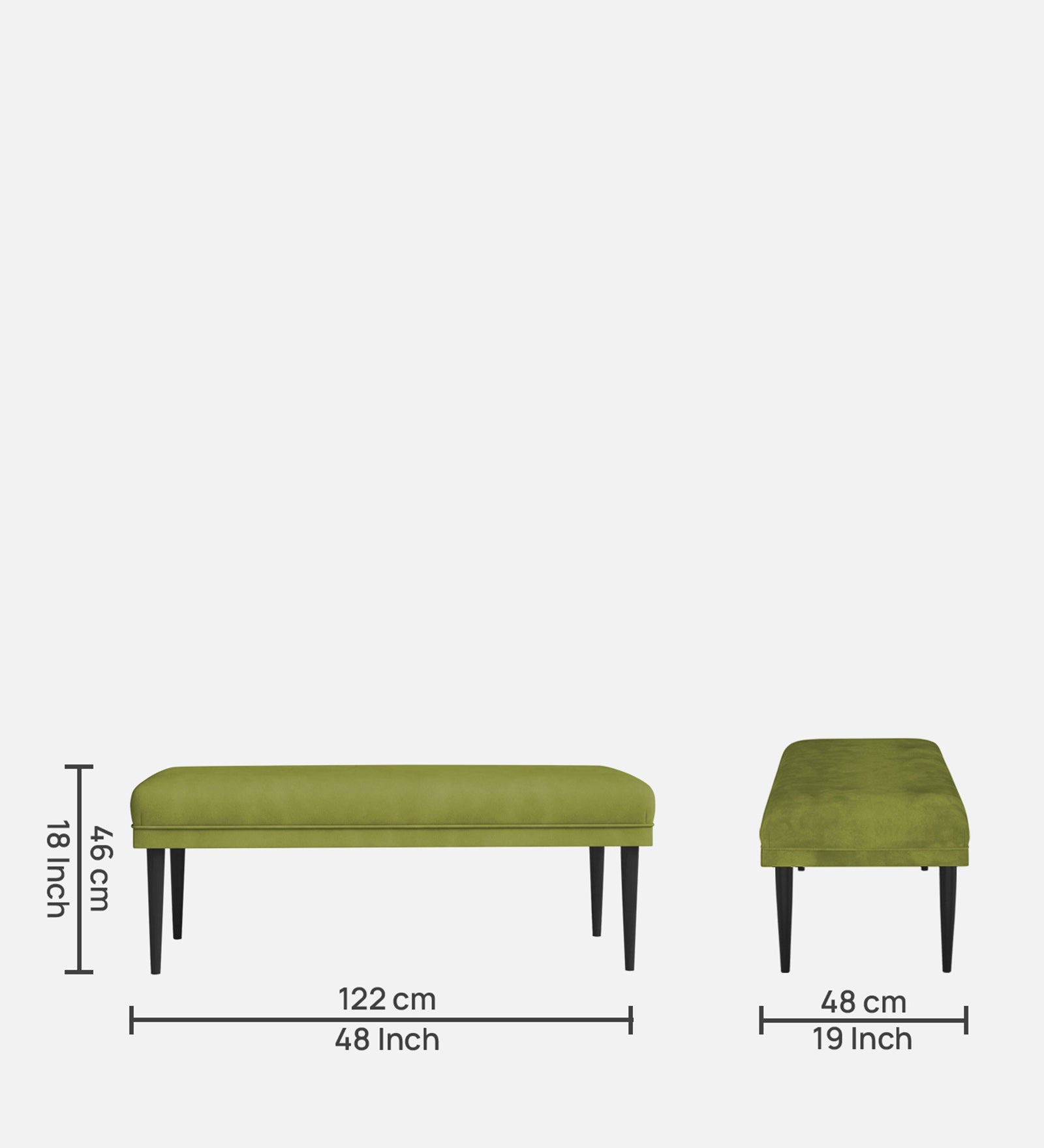 Summer Fabric Bench in Lime Green Colour